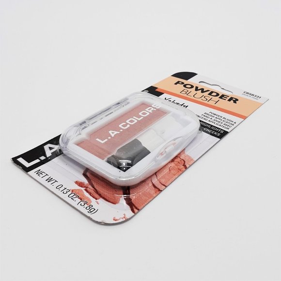 L.A. COLORS POWDER BLUSH AND BRUSH - PEACH ROSE - Picture 3 of 4
